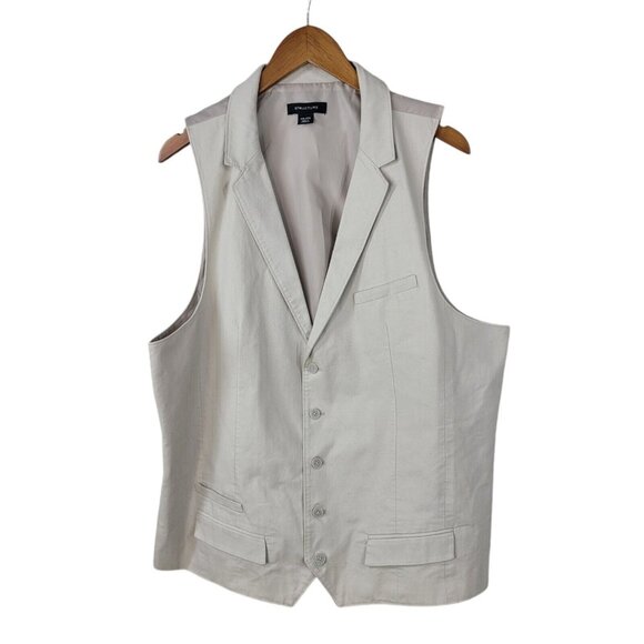 Structure Vest Size XXL Tan Khaki Button Up Classic Mens 2XL - Picture 1 of 5